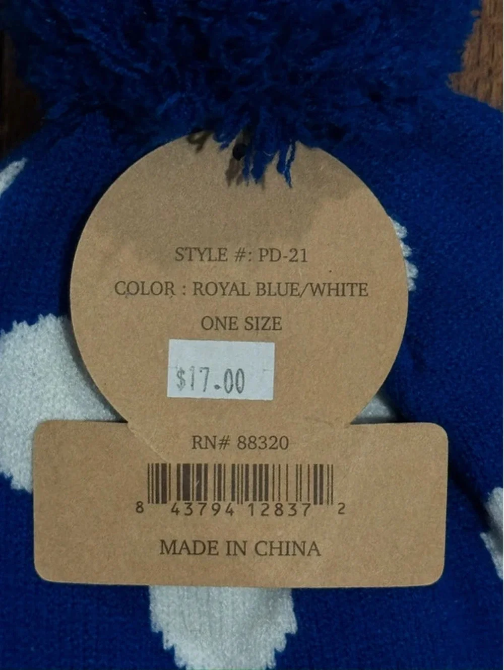 Women’s Beanie Polka Dots Royal Blue - New